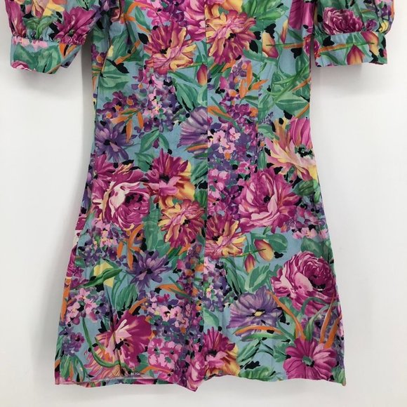 stradivarius Little Heaven Floral Print Sweetheart Neckline Puffsleeve Minidress - Picture 12 of 16